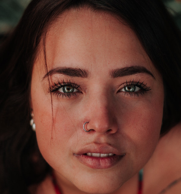 woman with a nostril piercing