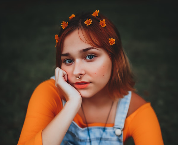 woman with a septum piercing